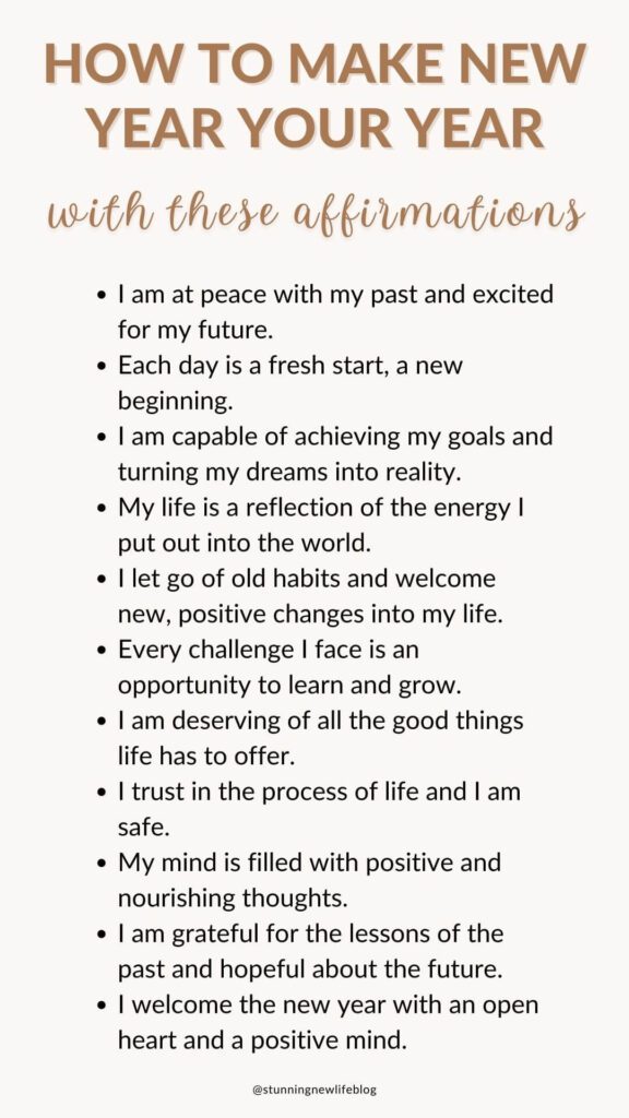 New Year Affirmations For A New You