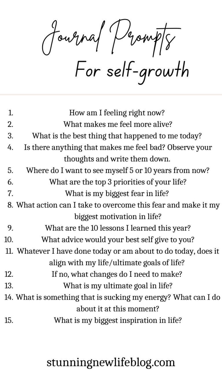 Journal Prompts For Personal Growth - Stunning New Life